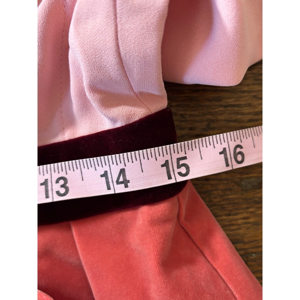 Pomander Place Pink Colorblock V-Neck Velvet Waist Mini Dress B1860 Womens L - Picture 10 of 16